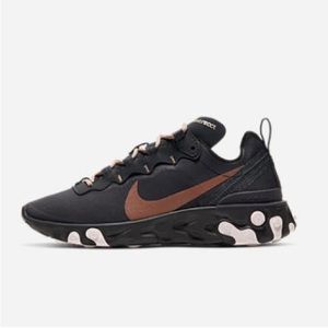 Nike React Element 55 Oil Grey/Echo Pink/Metallic Red Bronze - Size 7.5